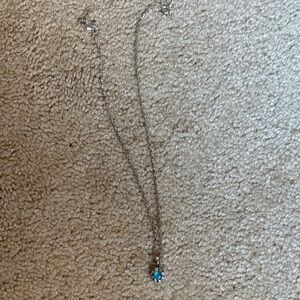Elegant Silver Necklace with Blue Pendant